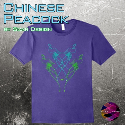 Chinese Peacock Modern T-Shirt by Scar Design