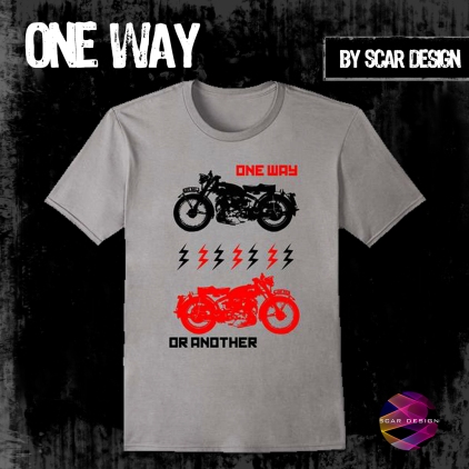 One Way Biker T-Shirt by Scar Design