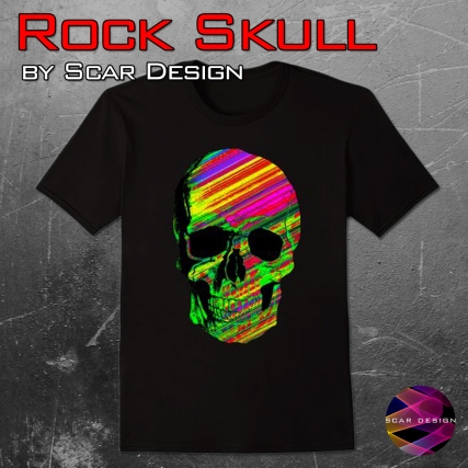 Rock Skull Badass T-Shirt by Scar Design